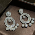 Big Large AAA Zircon Bridal Earrings CZ Cubic Zirconia Wedding Earring For Brides Accessories Women Birthday Gift Jewelry