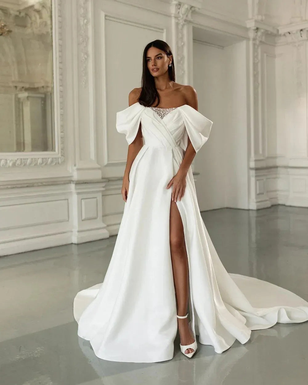 Vintage Mermaid Wedding Dresses Off Shoulder Appliques Lace Long Sleev