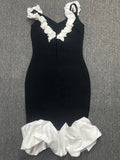 2024 Sexy Women'S Patchwork Draped Design Bandage Dress Spaghetti Strap Sleeveless Bodycon Backless Midi Dress Party Vestidos