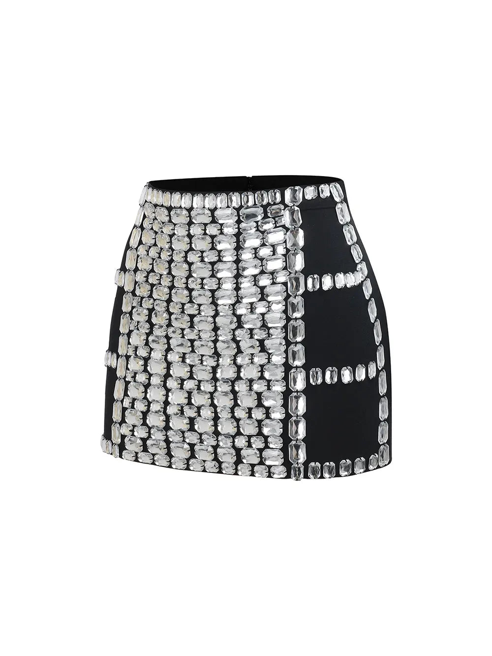 Women Light Luxury Nail Bead Short Skirt Sets With Hanging Neck Style Sleeveless Ultra Short Top + Mini Skirt Two-Piece Set