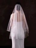 Flower Pearl Bridal Veil Short Wedding Veils For Brides Evening Dinner Party Dress Women Girl Gifts Hair Accessories Jewelry