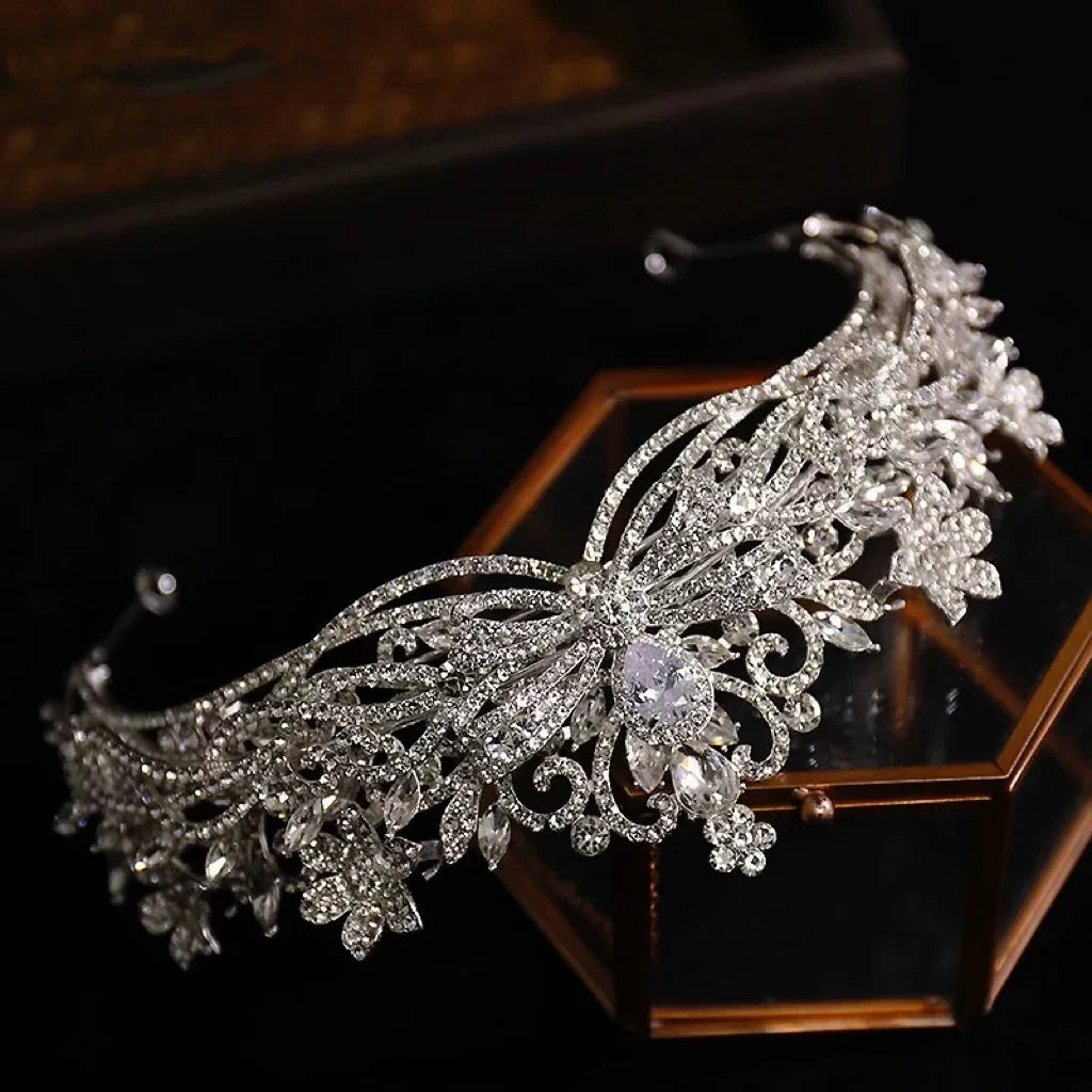 Wedding Hair Accessories Crystal Zirconia Tiaras and Crowns Gift Diadem For Women Brides Princess Queen Headband Bridal Jewelry
