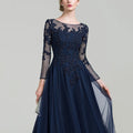 Customized Elegant Formal Occasion Dress O Neck A Line Lace Wedding Party Gowns Tulle Mother Dresses New For Bride