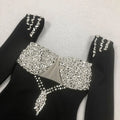 Elegant Light Luxury Nail Diamond Tail Dress Women Long Sleeve Bodycon Bandage Dress Celebrity Evening Party Long Dress Vestidos