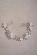 Porcelain Flower Hair Comb Pin Clip Leaf Head Piece For Brides Bridesmaids Crystal Hairpins Wedding Accessories Bridal Jewelry a