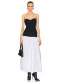 2024 Sexy Women'S Patchwork Long Dress Strapless Sleeveless A-Line Backless Pleated Dress Cocktail Evening Club Party Vestitos black