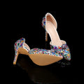 Luxury Rhinestones Colorful Crystal Women Pumps Elegant Pointed toe Wedding Stiletto High heels Fashion Party Prom Bridal Shoes