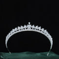 Zirconia Tiara Crown Gold Silver Color Headbands Brides Birthday Gift Zircon Headpieces Wedding Hair Accessories Bridal Jewelry silver color b