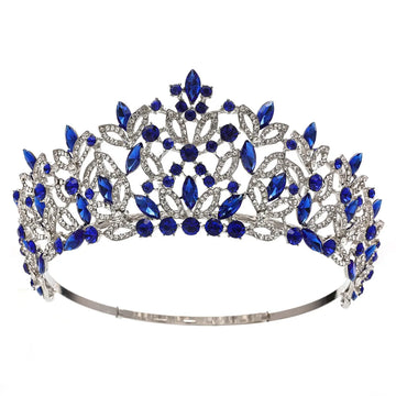 Baroque Crystal Queen Tiara Crown with Heart Shape for Wedding Bridal Prom Hair Jewelry as picture