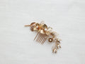 Bridal Jewelry Pearl Hair Comb Pin Clip Leaf Flower Head Piece For Brides Women Vintage Gold Color Hairpin Wedding Accessories b