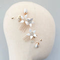 Flower Leaf Hair Pin Clip Crystal Rhinestones Hairpin Bride Bridesmaids Gold Color Head Piece Wedding Accessories Bridal Jewelry