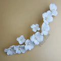 Porcelain Flower Hair Comb Clip Pin Pearl Hairpin For Brides Party Gift Floral Head Pieces Wedding Accessories Bridal Jewelry big