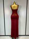 Sexy See Through Mesh Patchwork Long Dress Women Backless Bodycon Cocktail Party Elegant Luxury Birthday Dresses Vestidos