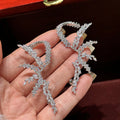 High Quality CZ Zircon Bridal Earrings Silver Color Zirconia Wedding Earring Bride Women Accessories Party Dinner Dress Jewelry