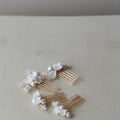 Bridal Jewelry Imitation Pearl Hair Comb Pin Porcelain Flower Head Piece Brides Gold Silver Color Hairpin Wedding Accessories
