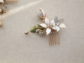 Flower Leaf Hair Pin Clip Crystal Rhinestones Hairpin Bride Bridesmaids Gold Color Head Piece Wedding Accessories Bridal Jewelry 4