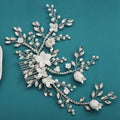 Wedding Accessories Porcelain Flower Hair Comb Pin Imitation Pearl Crystal Hairpin For Brides Women Head Pieces Bridal Jewelry