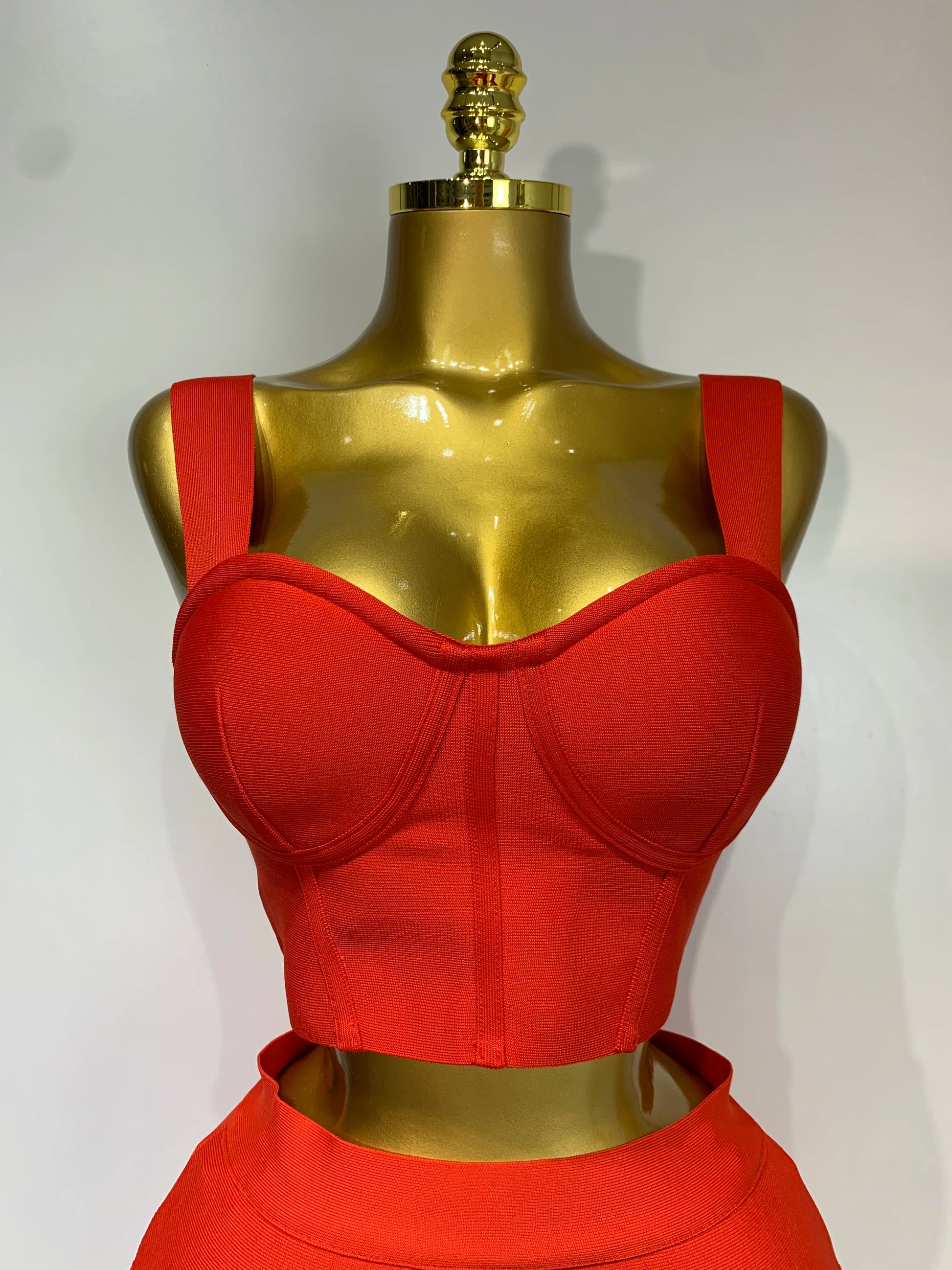 Women Sexy Backless Top Short Skirt Bodycon Bandage Two Pieces Sets Evening Party Luxury Birthday Outfit Nightclub Suits