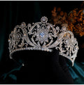Zircon Crystal Crowns and Tiaras Princess Queen Headband For Brides Women Gift Headpiece Bridal Jewelry Wedding Hair Accessories