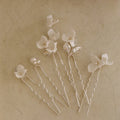 Wedding Accessories Porcelain Flower Hair Pin Clip Silver Color Head Piece For Brides Women Bridesmaids Hairpin Bridal Jewelry