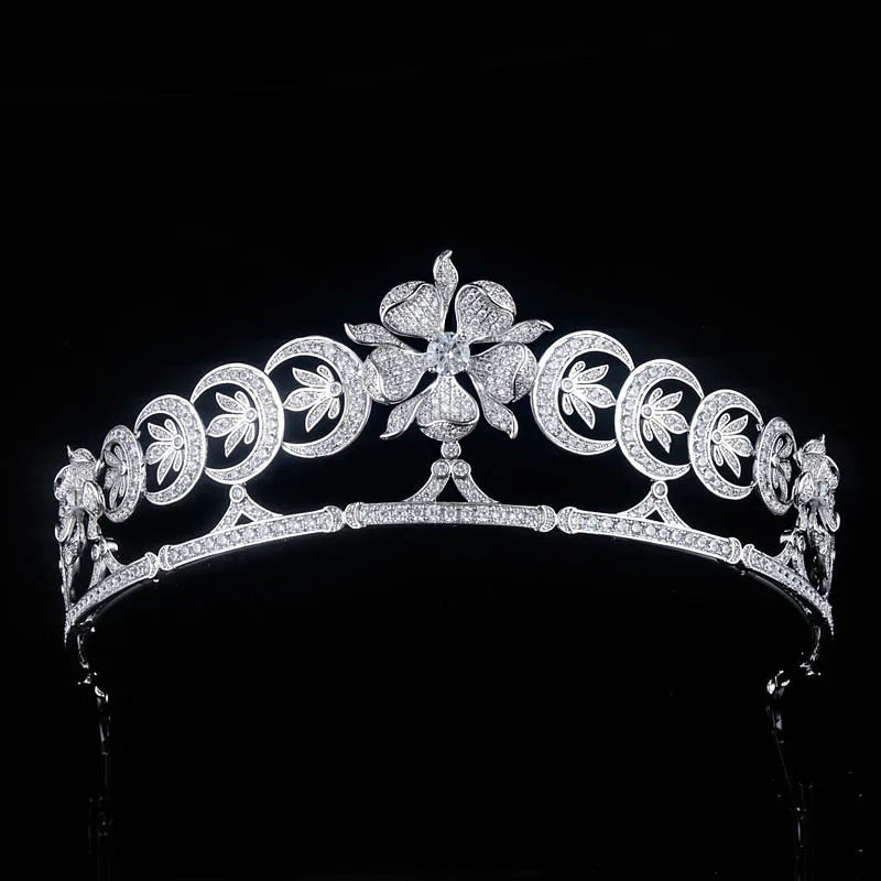 AAA Zircon Tiaras and Crowns CZ Cubic Zirconia Diadem For Brides Queen Princess Headband Wedding Hair Accessories Bridal Jewelry a