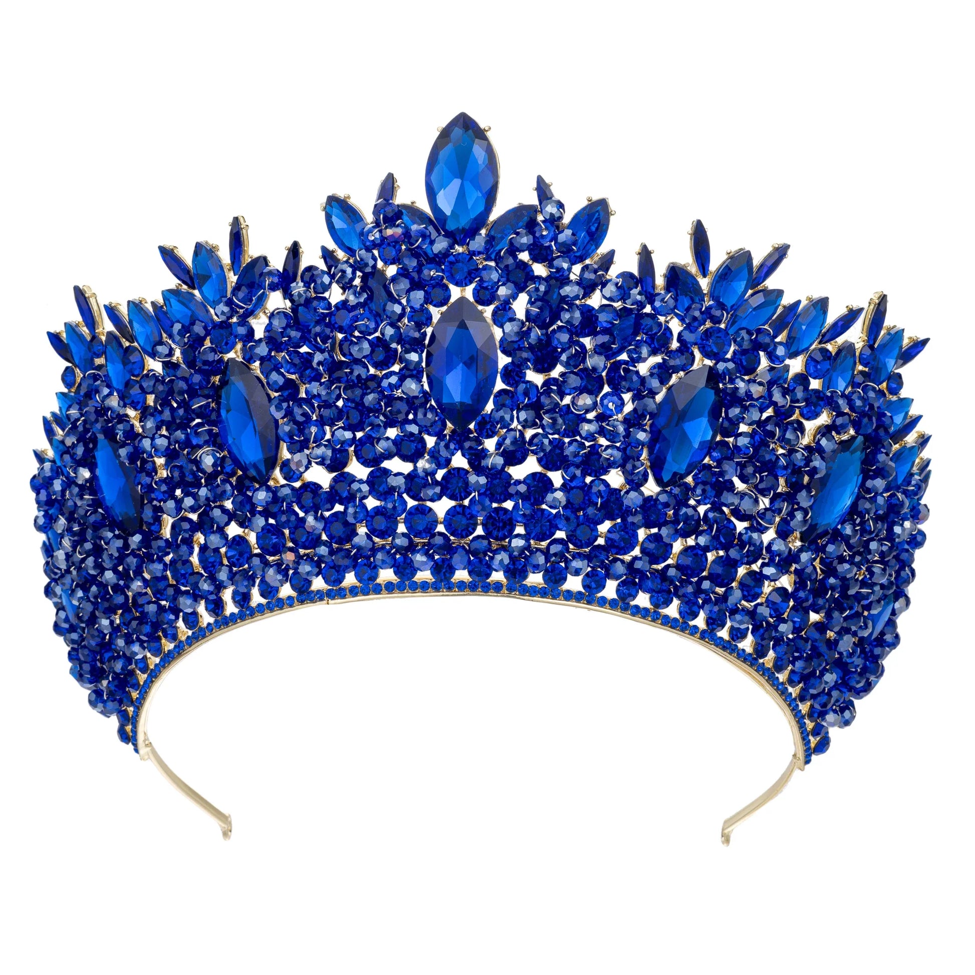 Baroque Wedding Crowns For Pageant Miss Universe Big Crystal Bridal Tiara Crown For Wedding Bride Diadem Hair Jewelry Headdress as picture 1