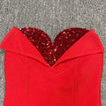 2024 Sexy Women'S Light Luxury Sequin Rhinestone Tassel Design Bandage Dress Strapless Sleeveless Bodycon Backless Midi Dresses