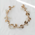 Wedding Hair Accessories Leaf Pearl Headband Gold Color Baroque Vintage Hairband For Bride Women Headpieces Crown Bridal Jewelry d