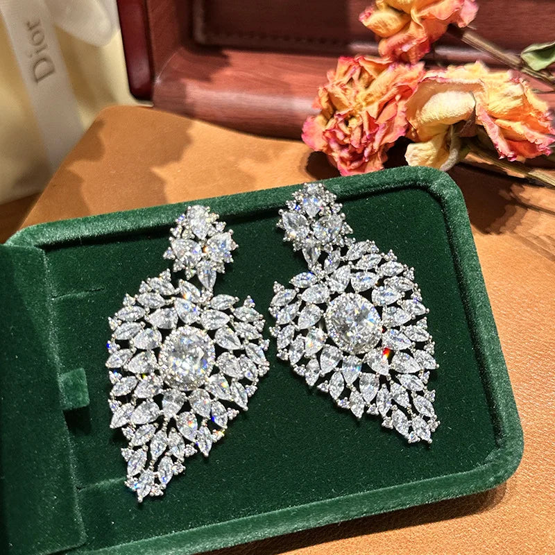 High Quality CZ Zircon Bridal Earrings Cubic Zirconia Wedding Earring For Brides Bridesmaids Accessories Women Gifts Jewelry