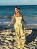 Spring Women's Strap Chain Sleeveless Long Dress Fashionable Slimming Hundred Fold Elegant Dresses Evening Party Vestidos