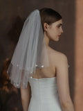 Short Heart Bridal Veil White Lace Wedding Veils For Evening Dinner Party Dress Women Gift Hair Accessories Brides Jewelry