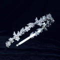 Flower Headband Hairband Tiara Silver Color Headpiece For Bride Zircon Headwear Crown Bridal Hair Jewelry Wedding Accessories a