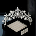 Crystal Rhinestones Tiaras and Crowns Pearl Diadem Women Bride Prom Pageant Headband Bridal Hair Jewelry Wedding Accessories c