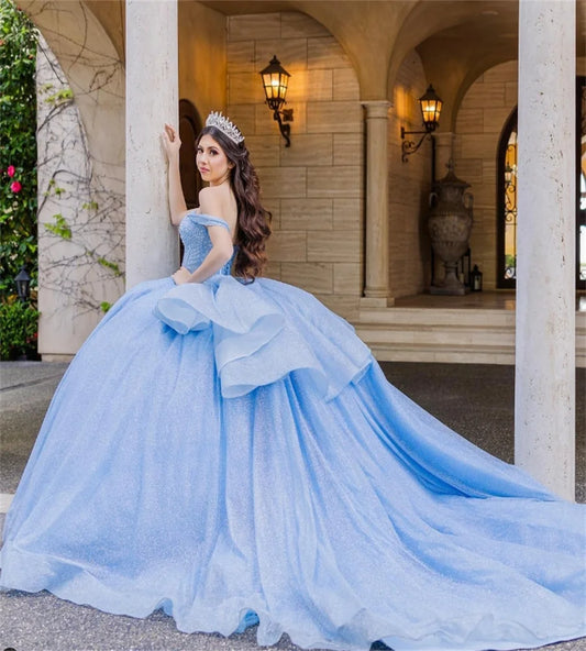 Beautiful Pink Quinceanera Dresses Off Shoulders Beaded Vestidos 15 Xv Años Big Size Fifteen Birthday Party Gowns Customized