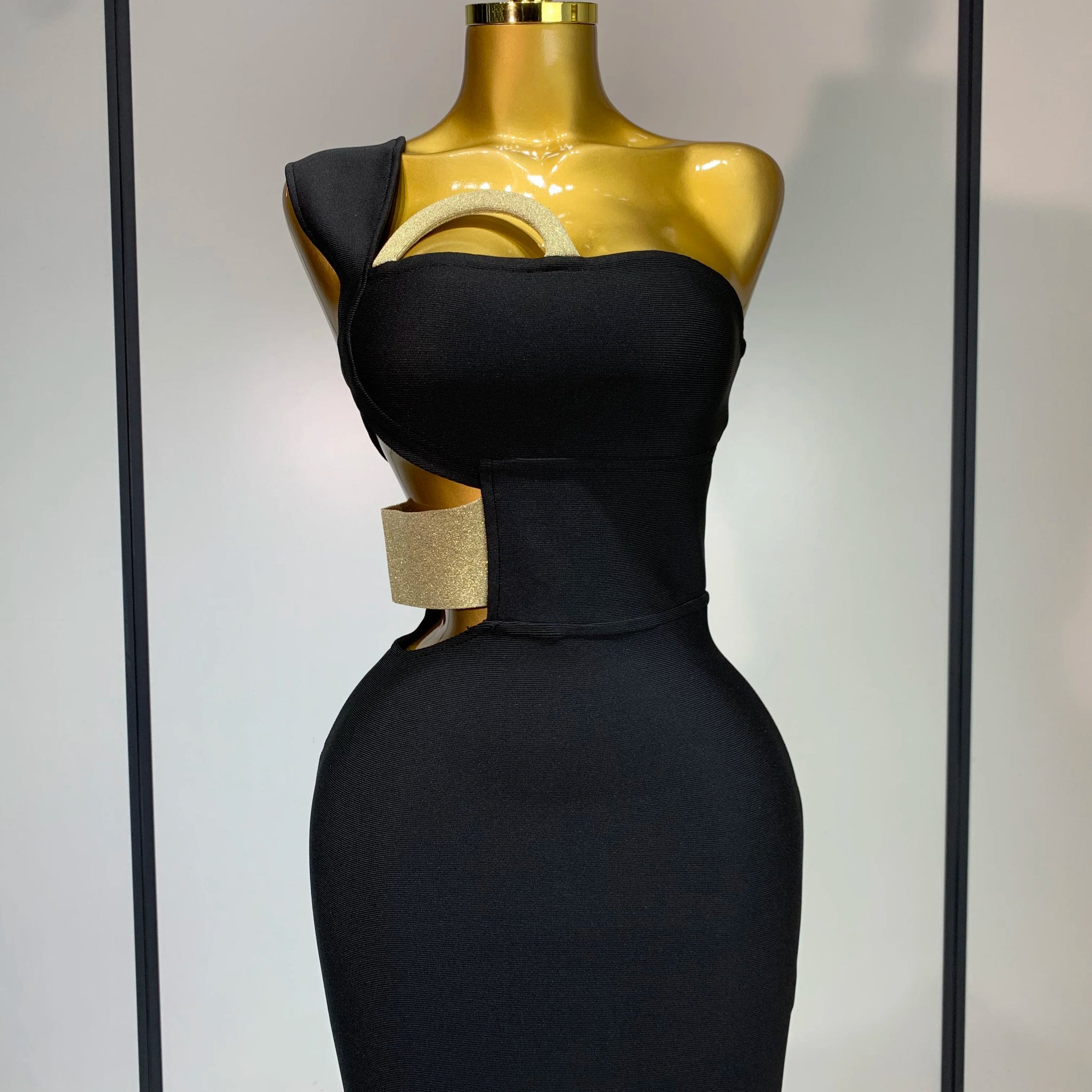 Luxury Birthday Dress Women Sexy Backless Black Bodycon Bandage Mini Dress Celebrate Birthday Evening Party Fashion Dress black