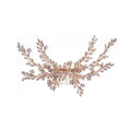 Wedding Accessories Gold Color Hair Comb Pin Flower Head Pieces For Brides Crystal Evening Party Dress Headdress Bridal Jewelry