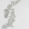 Bridal Jewelry Crystal Rhinestones Opal Hair Clips Pins Pearls Hairpins Brides Bridesmaids Head Pieces Women Wedding Accessories b silver color
