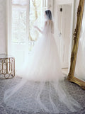 Wedding Veil with Blusher, Drop Bridal Veil