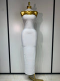 Women Sexy Backless Bodycon Bandage Dress Sleeveless Maxi Long Elegant Dresses Luxury Birthday Dress Club Party Outfit WHITE