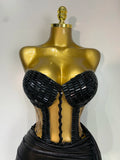 Sexy Fashion Black Rhinestones Two piece Set Women Celebrate Evening Birthday Party Dance Show Stage Performance Costume
