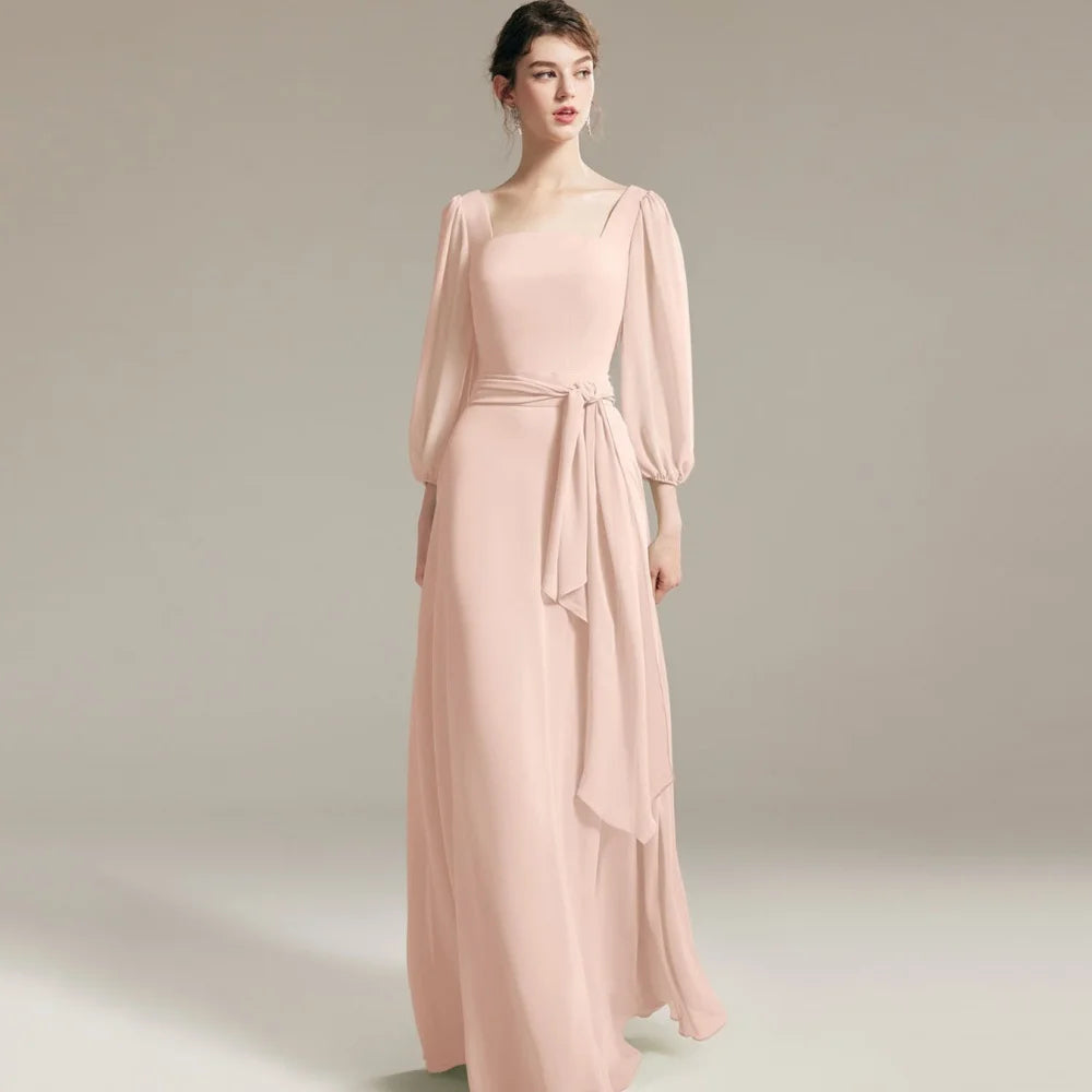 Customized Mother Dresses Simple A Line Bride Party Dress Chiffon Floor Length Occasion Gown Elegant robe invitée mariage picture color