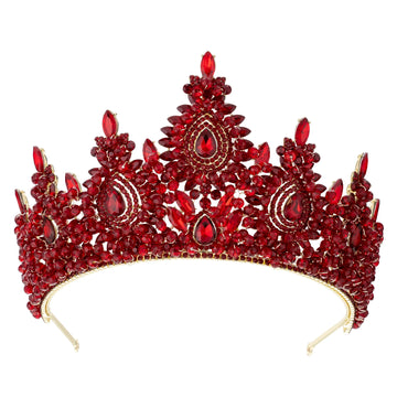 Crystal Queen Tiara Crown for Women Wedding Bridal Prom Party Headpiece Silver Gold Heart-Shaped as picture