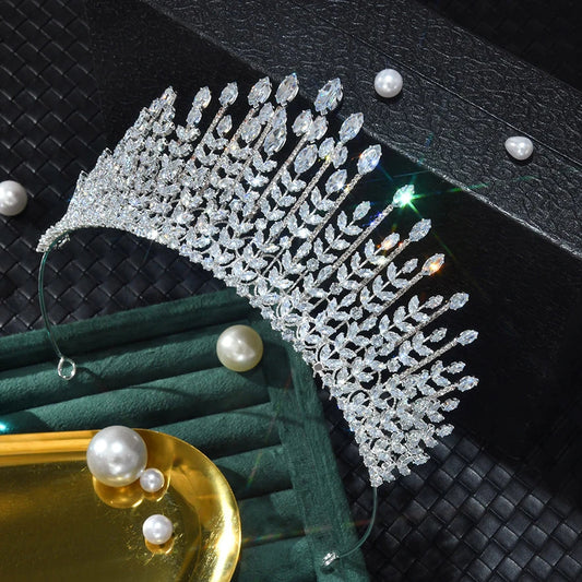 Crystal AAA Zircon Tiaras and Crowns Headband Brides Birthday Gift Prom Pageant Diadem Wedding Accessories Bridal Hair Jewelry a