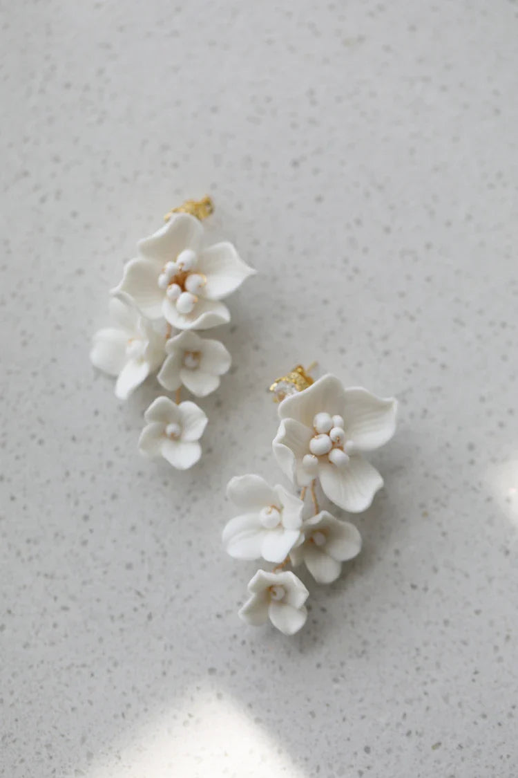 Wedding Hair Accessories Porcelain Flower Headpiece Headwear Women Girl Headdress For Brides Headband Hairband Bridal Jewelry gold color 1