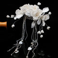 Bridal Jewelry White Flower Hair Comb Pin Clip Hairpin For Brides Women Party Gift Head Pieces Wedding Accessories
