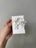 Porcelain Flower Hair Pin Clip Silver Color Head Piece For Brides Bridesmaids Leaf Hairpin Bridal Jewelry Wedding Accessories