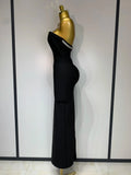 Women Sexy Backless Strapless Black Beading Long Bandage Bodycon Dress Celebrity Elegant Evening Luxury Birthday Dresses
