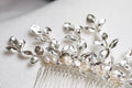 Silver Color Leaf Hair Comb Pin Clip Freshwater Pearl Hairpin For Brides Women Head Pieces Wedding Accessories Bridal Jewelry