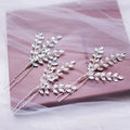 Crystal Rhinestones Hair Pin Clip Leaf Hairpin For Brides Bridesmaids Silver Color Head Piece Wedding Accessories Bridal Jewelry silver color