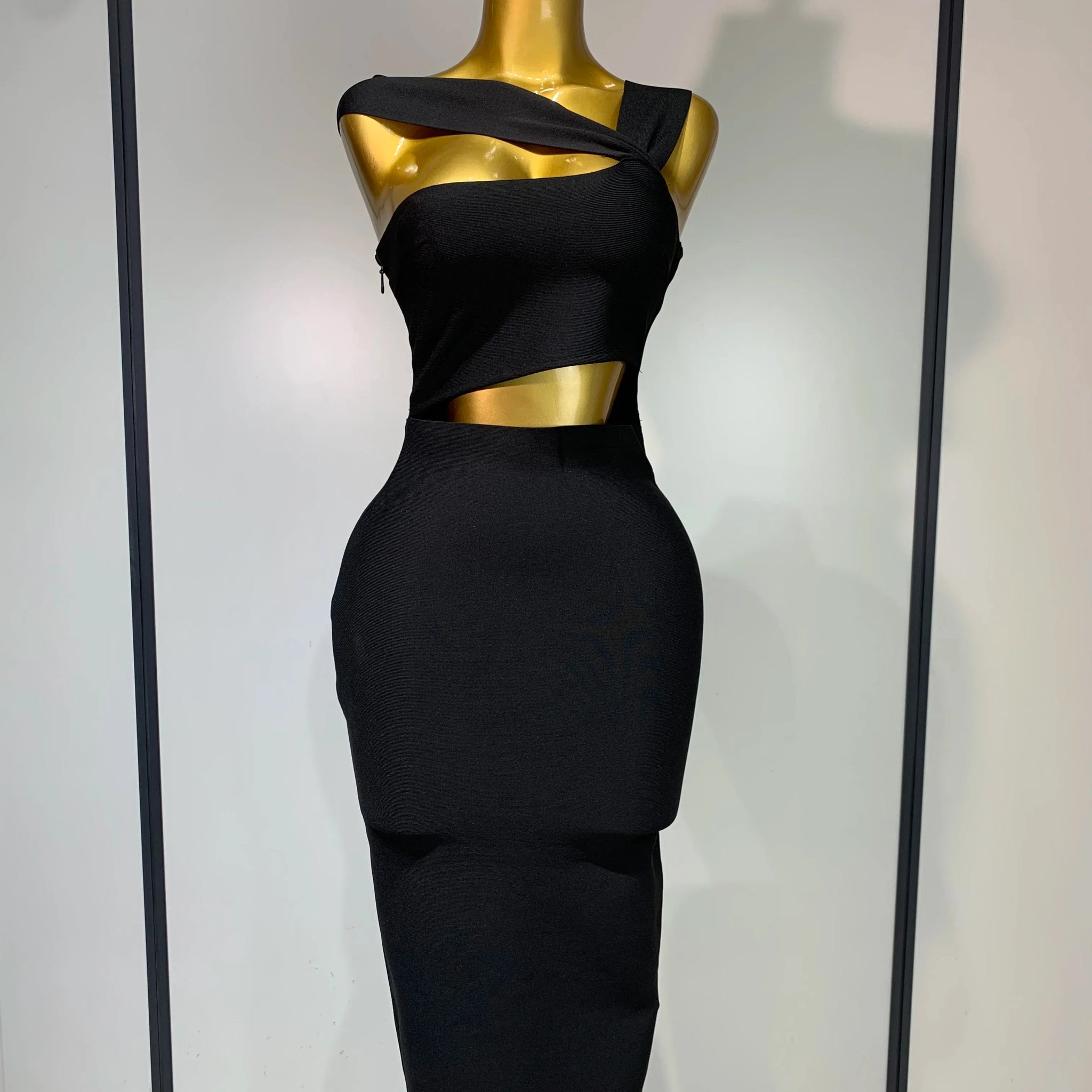 Bandage Dresses for Women Black Bodycon Dress Evening Party Celebirty Elegant Sexy Cut Out Midi Birthday Club Dresses black